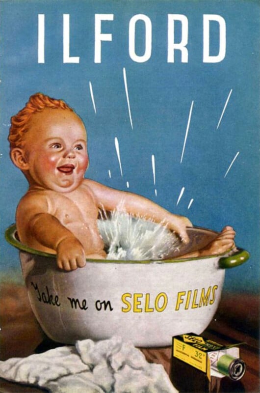 Рекламное объявление Ilford Selo Films из 1944 года