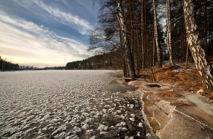 the ice on the lake
