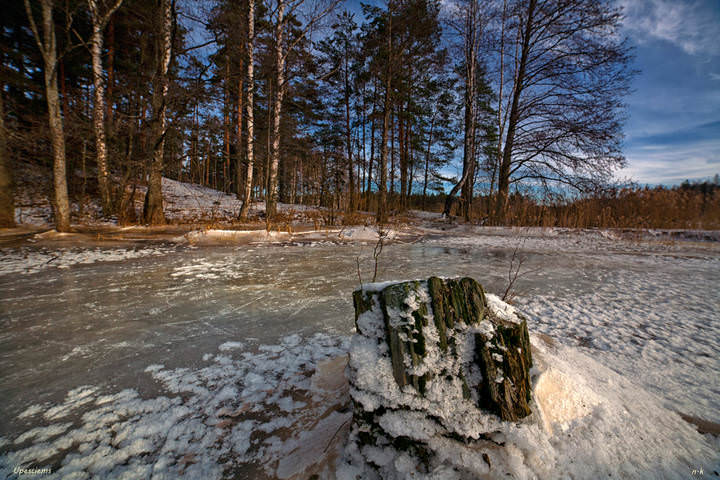 the ice on the lake