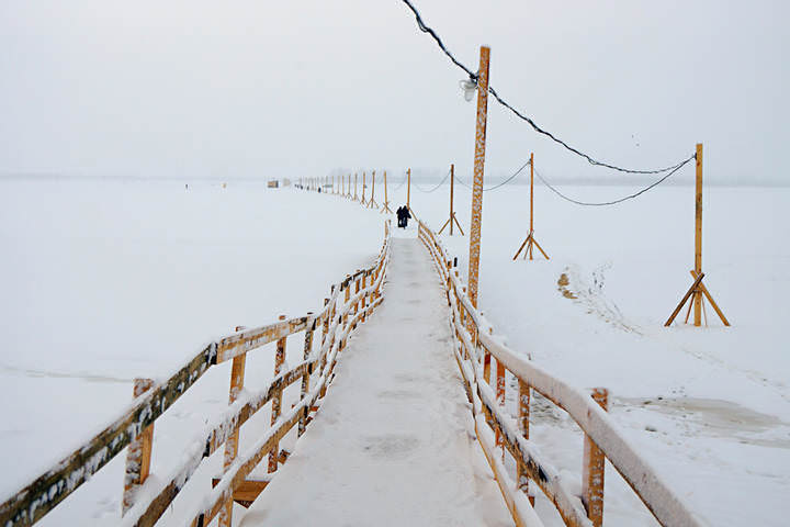 Переправа на Кегостров.20.02.2014.