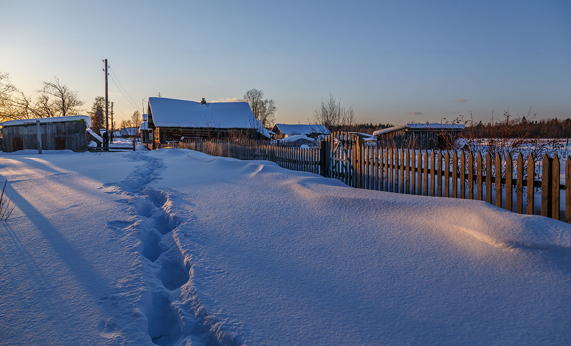 Зима в деревне.