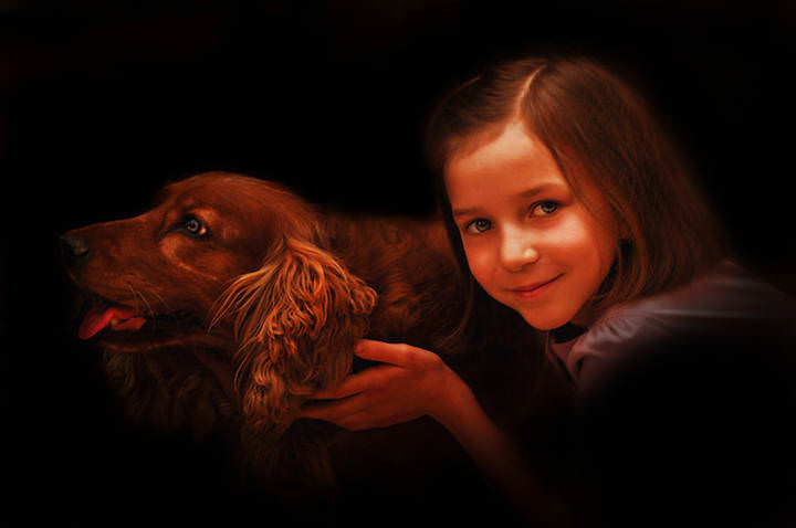 Girl and dog