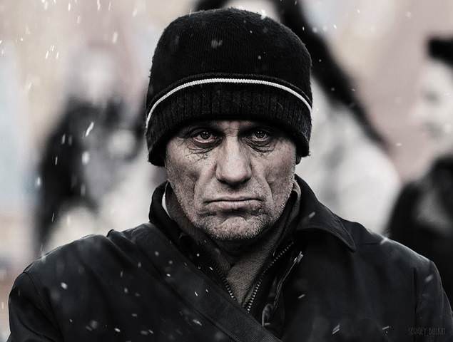 В городе мокрый снег