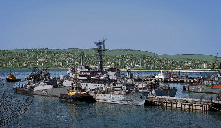 Утро на военно-морской базе