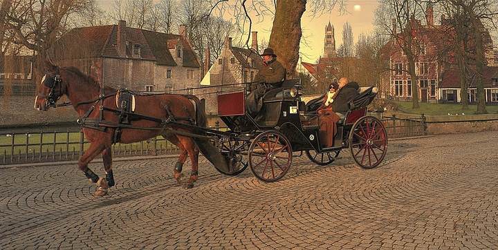 In the streets of Bruges.