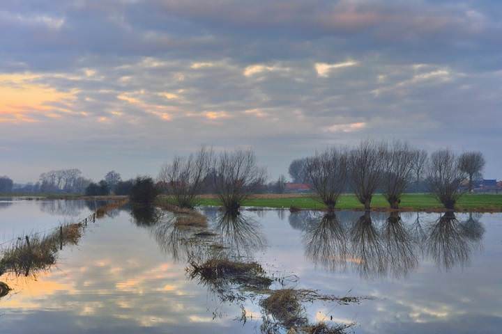 When the river is flooded.