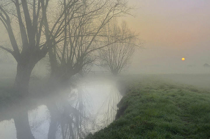A foggy morning.