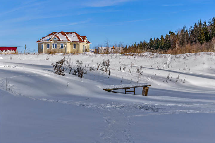 Зима в дачном поселке. 