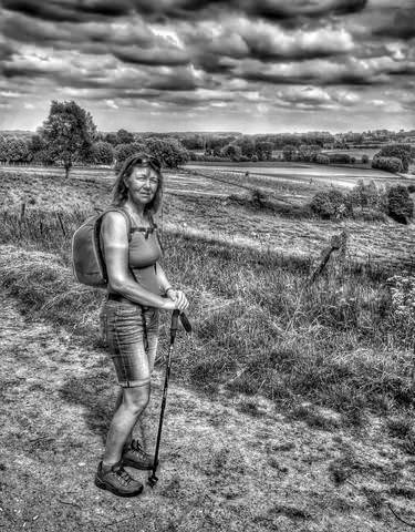 Hiking in Flemish fields.