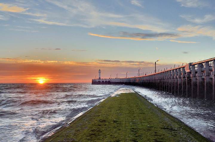Sunset in Newport.
