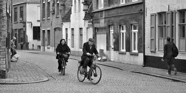 In the streets of Bruges.