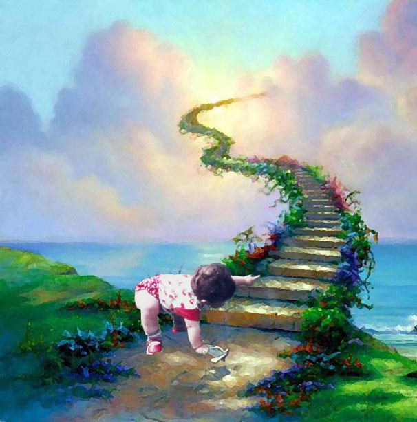 Люди идущие к мечте. Лестница жизни. Лестница счастья. Дорога к Богу. Дорога к счастью.