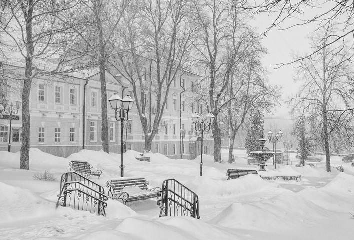 В заснеженном городе