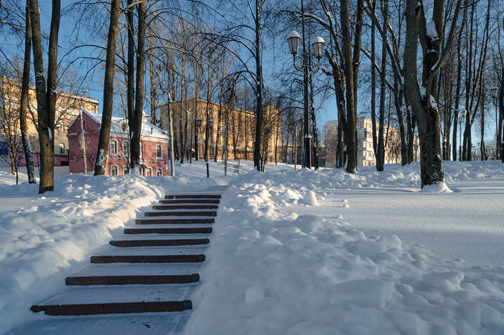 В заснеженном городе *