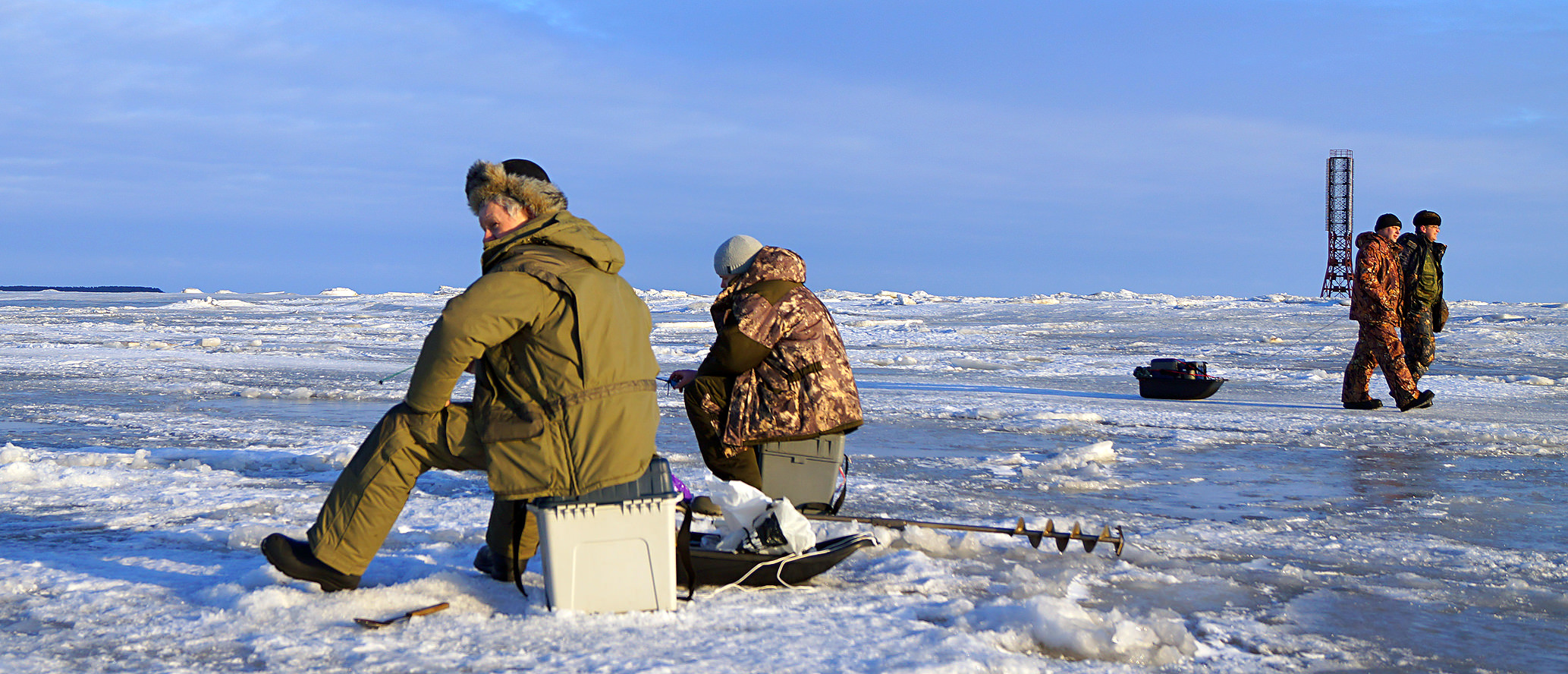 Рыбалка зимой в дельте северной двины
