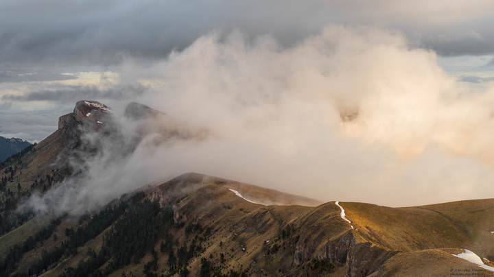 Morning clouds over the tents