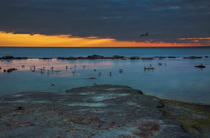 Закат на море.