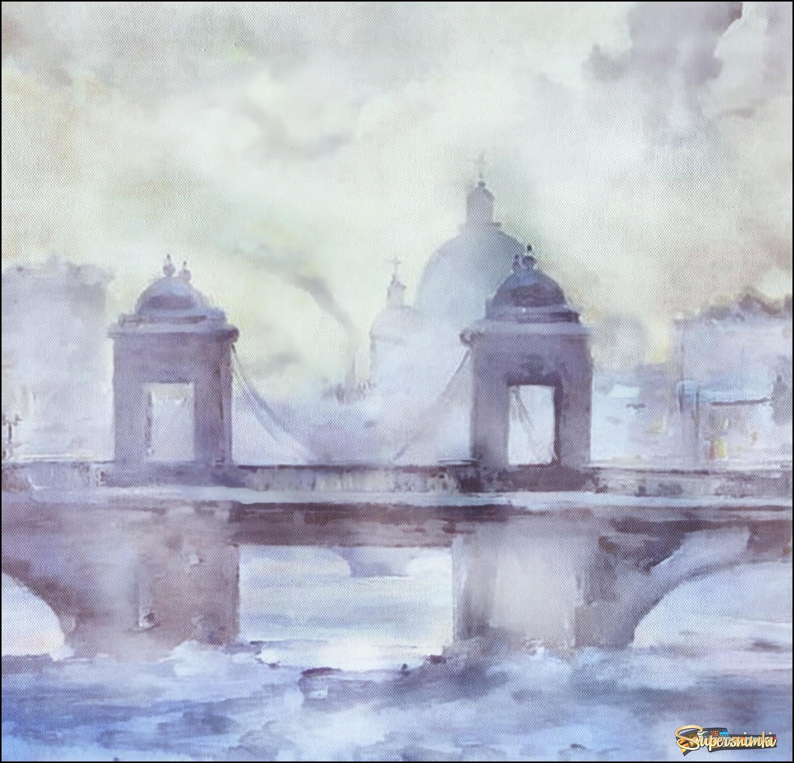 Мост в  зимнем тумане