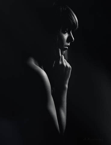 Черно белый портрет. Black and white portrait.