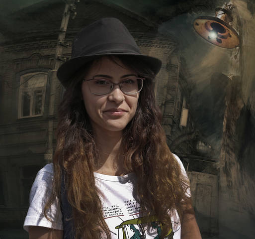 девушка в шляпе
