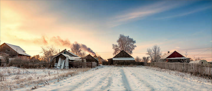 В деревне утром...
