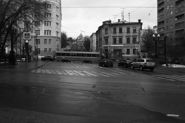 Угол Яузского и Покровского бульваров и улицы Воронцово Поле