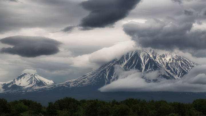 в облаках