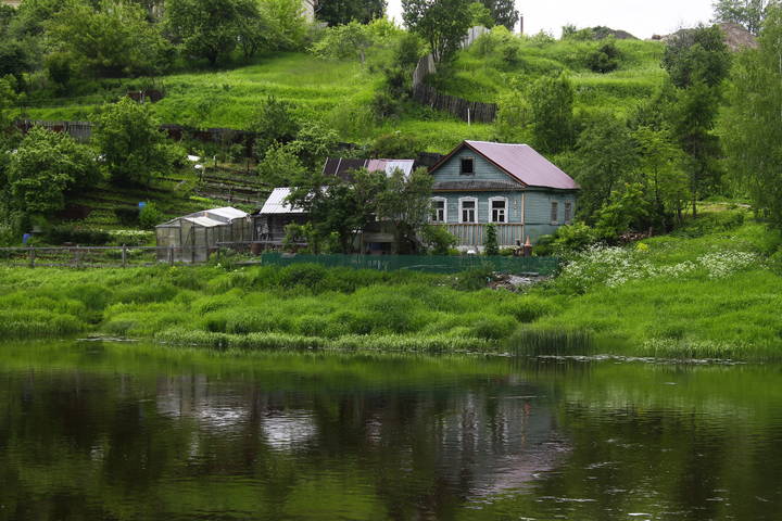 река Тверца в Торжке (Тверская область)