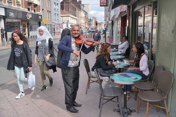 Street life in the city Lille