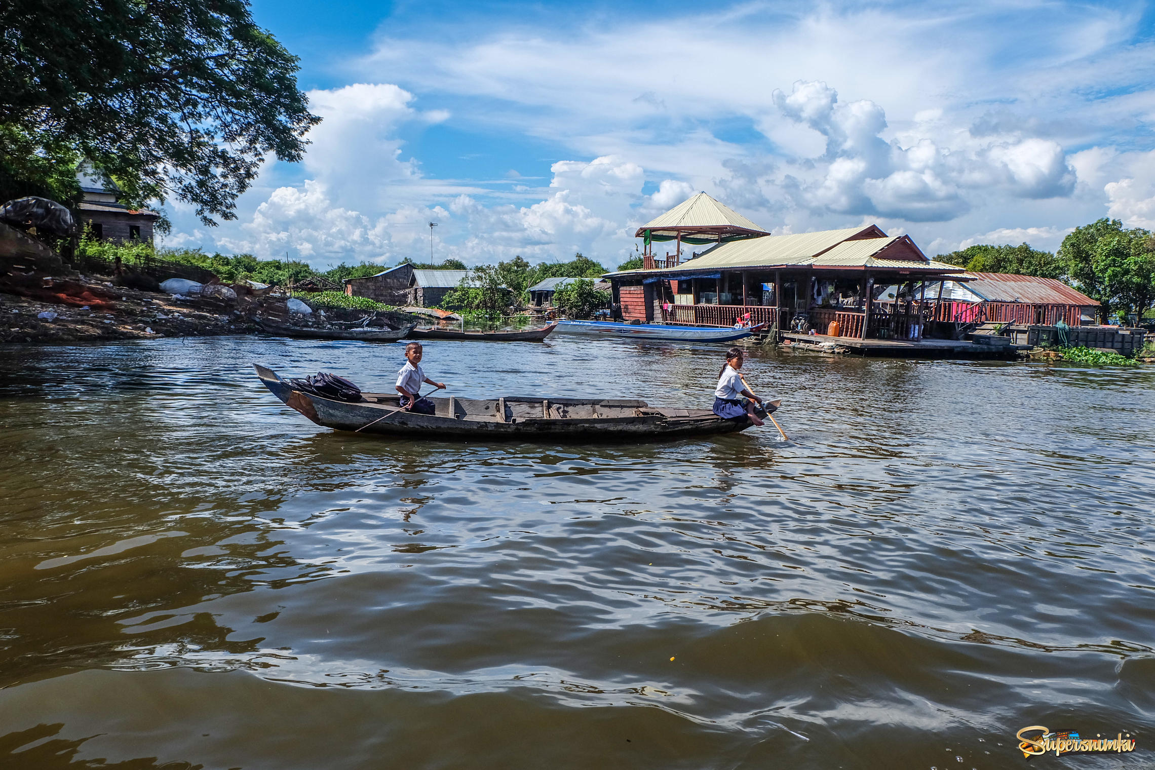 Плавучая деревня на озере Тонлесап. Камбоджа.