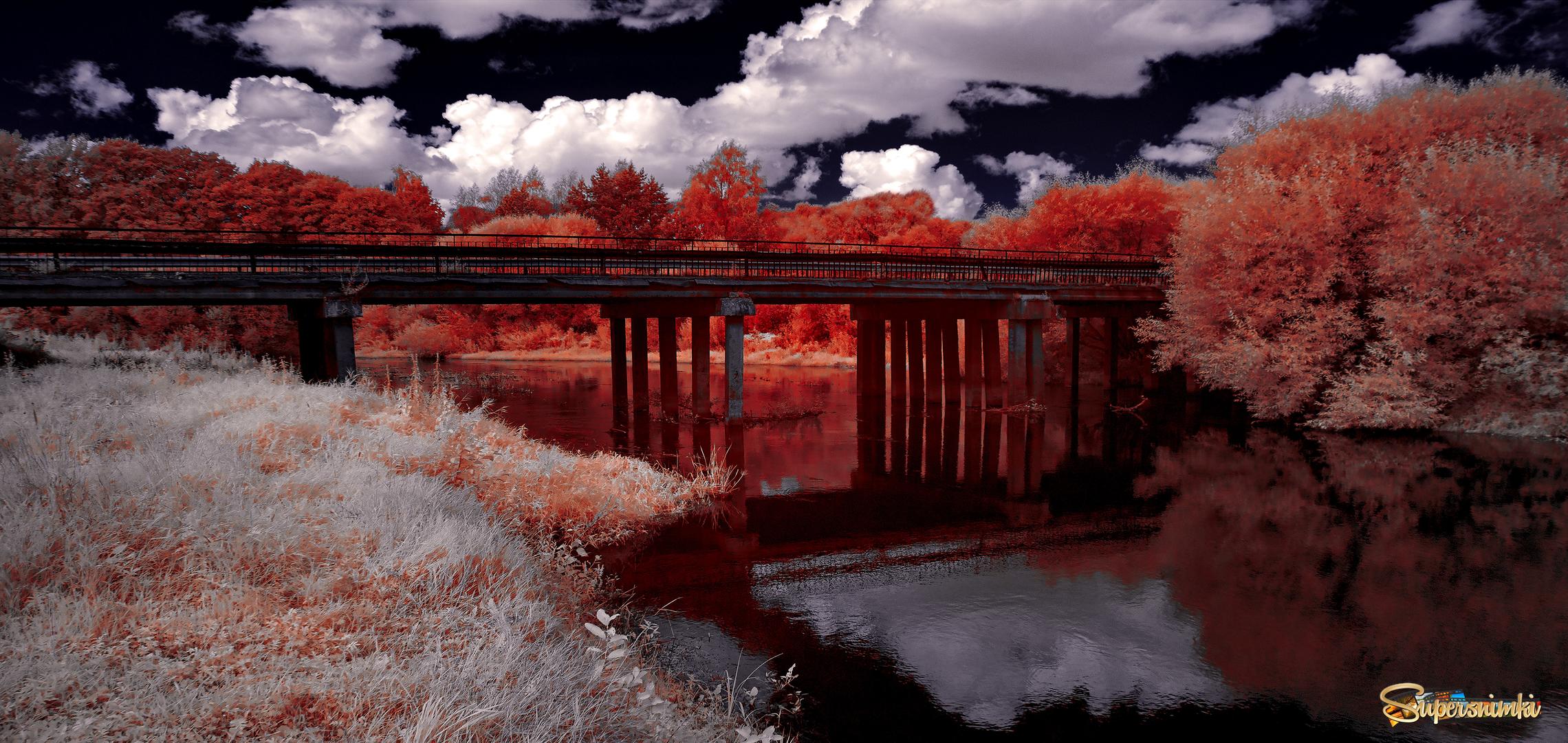 Реки и мосты. Инфракрасная фотография. 