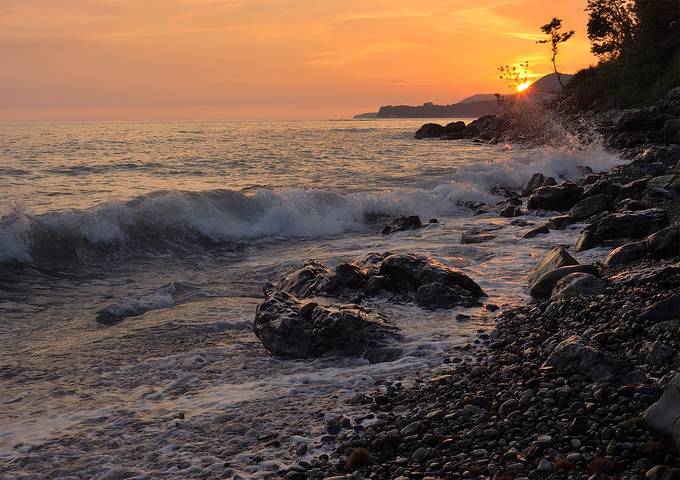 закат на море