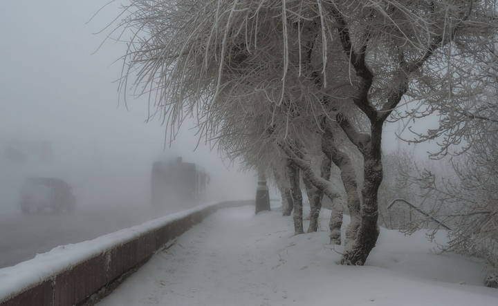 Морозный Красноярск.