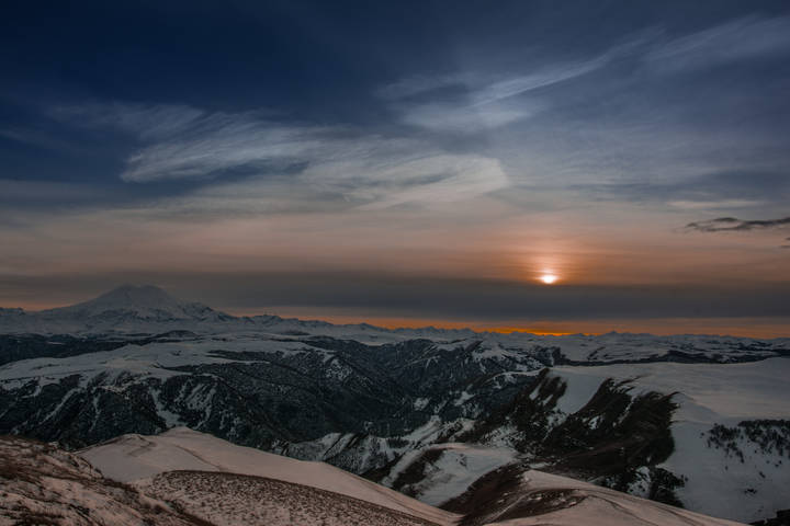 закат в горах