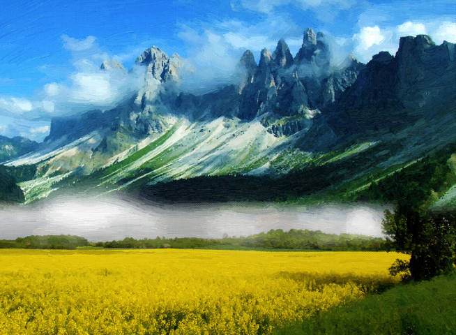 поля и горы