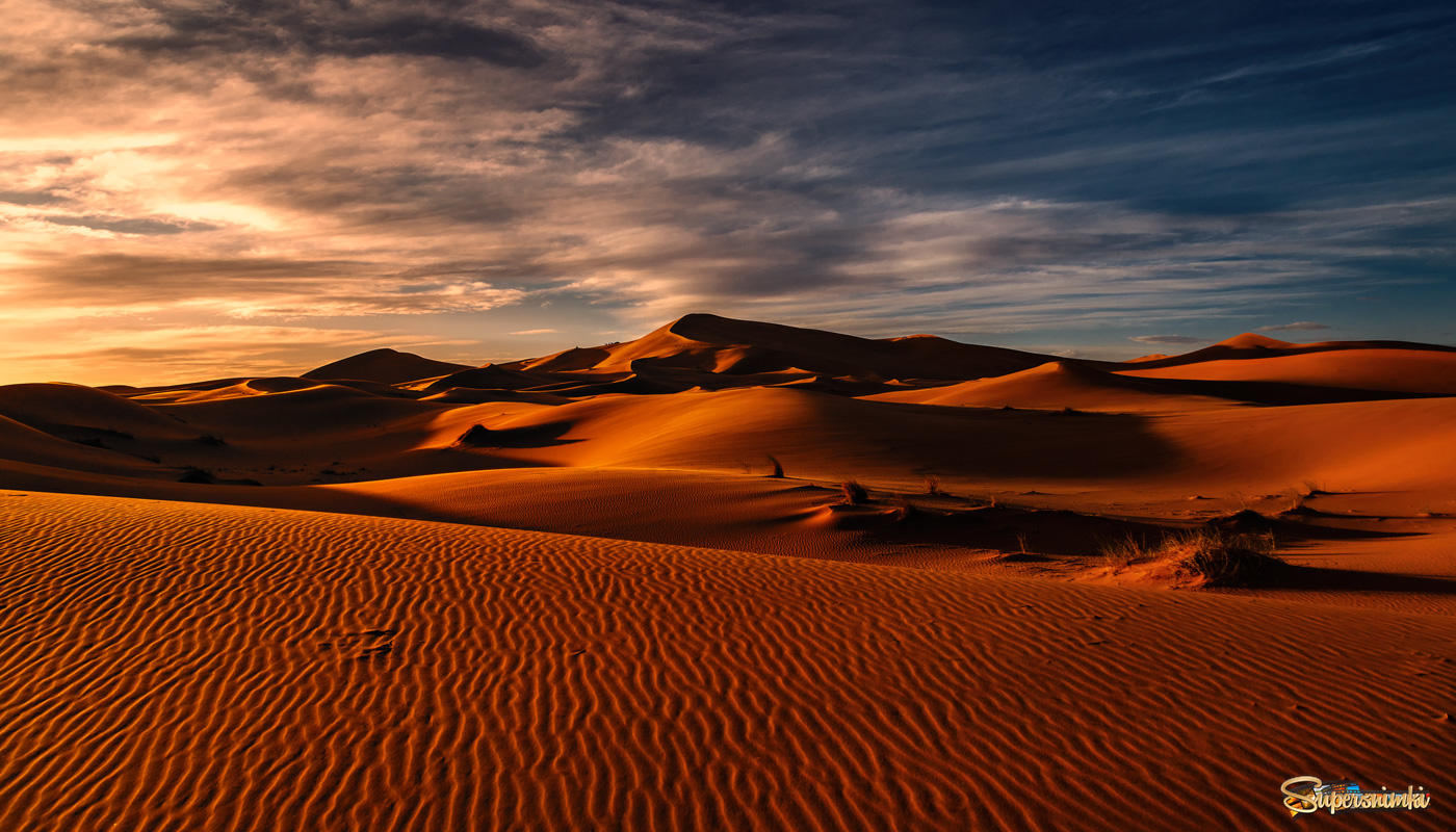 "Марсианское" утро...Сахарские дюны близ Мерзуги.Марокко!