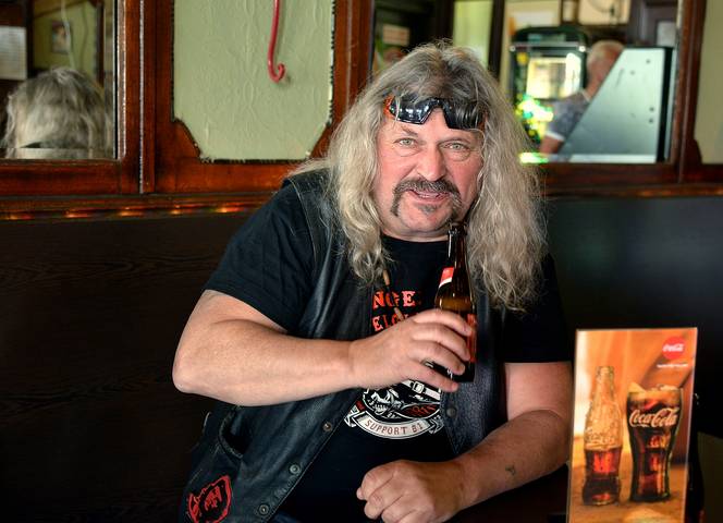 In the pub.