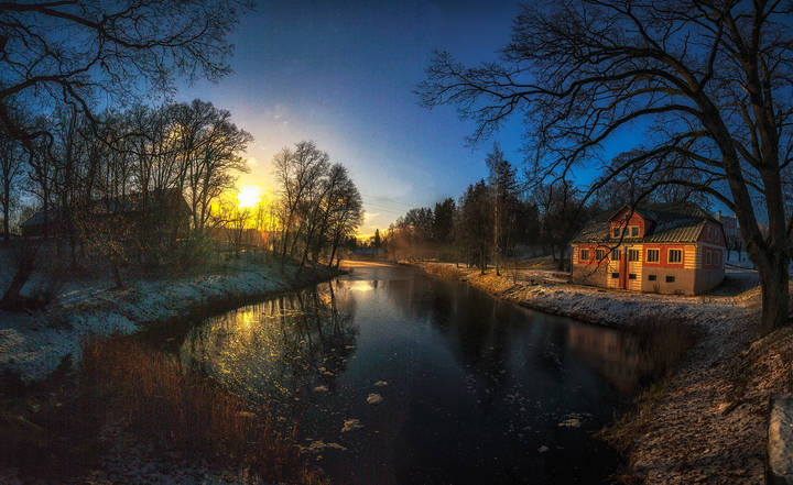 low winter sun