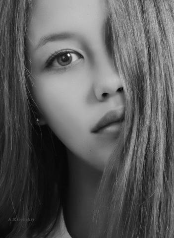 Glamorous monochrome portrait. Studio A. Krivitsky 