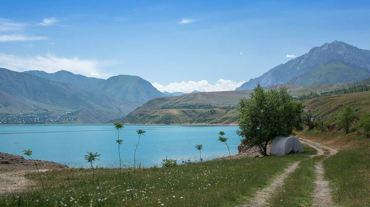 В горах Узбекистана.