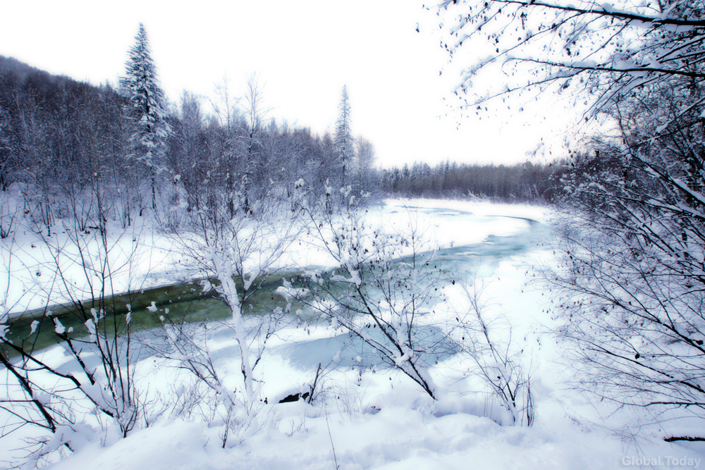 Зима на Байкале, река Утулик