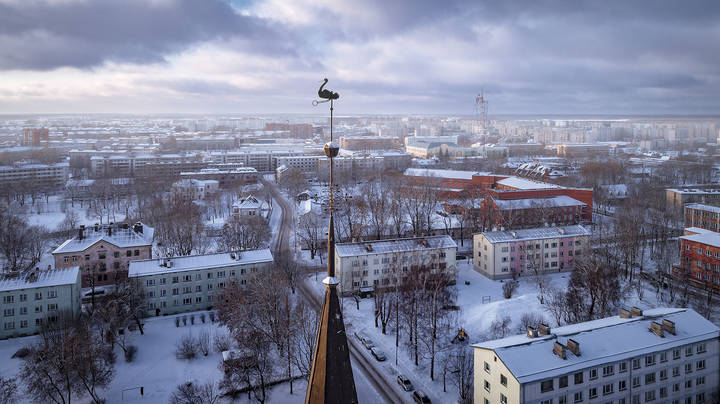 Нарва в зимнем одеяле