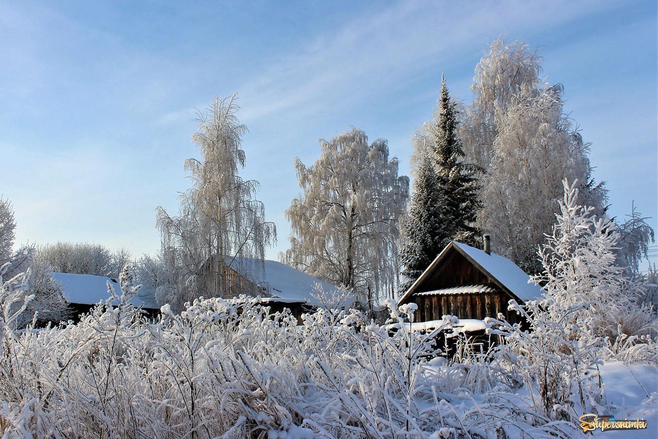 Зима в деревне.