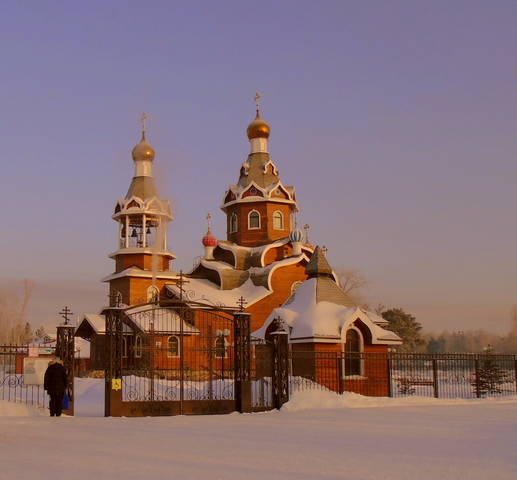 Утро у храма .