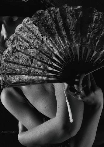 Theatrical fan of ancient Egyptian origin. Special Studio A. Krivitsky.