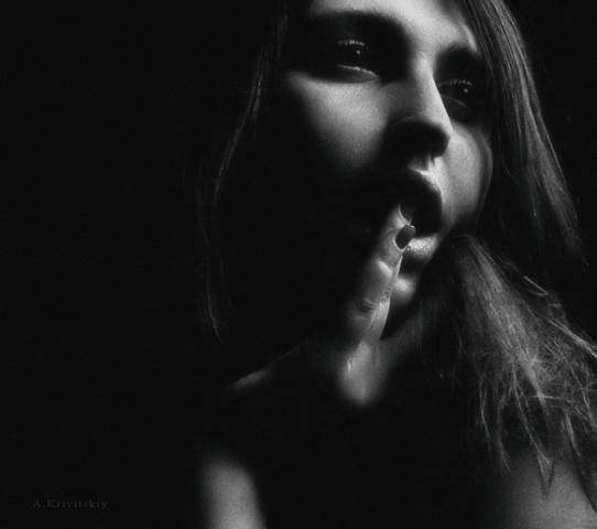 Portrait. Night location. A. Krivitsky.