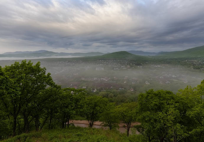 в тумане..