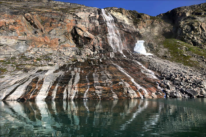 Голубые воды тающего ледника