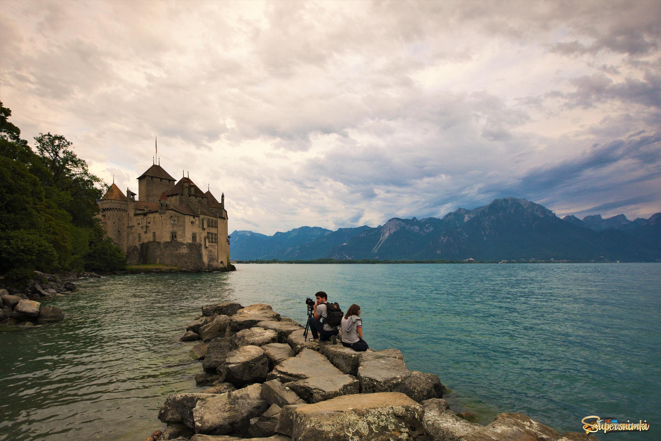   Замок  Shilon  на берегу  Женевского озера......
