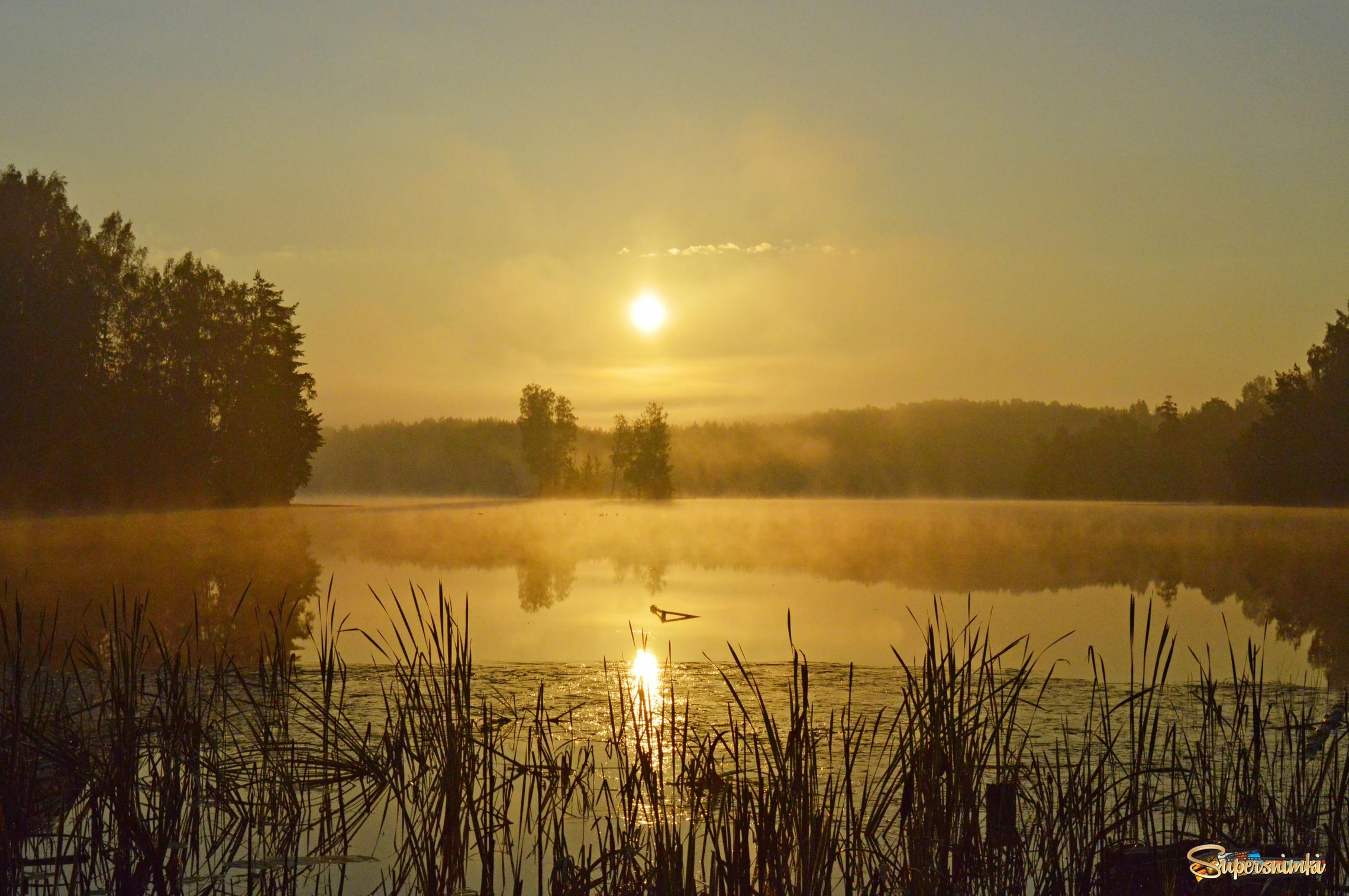 Утро на озере.........